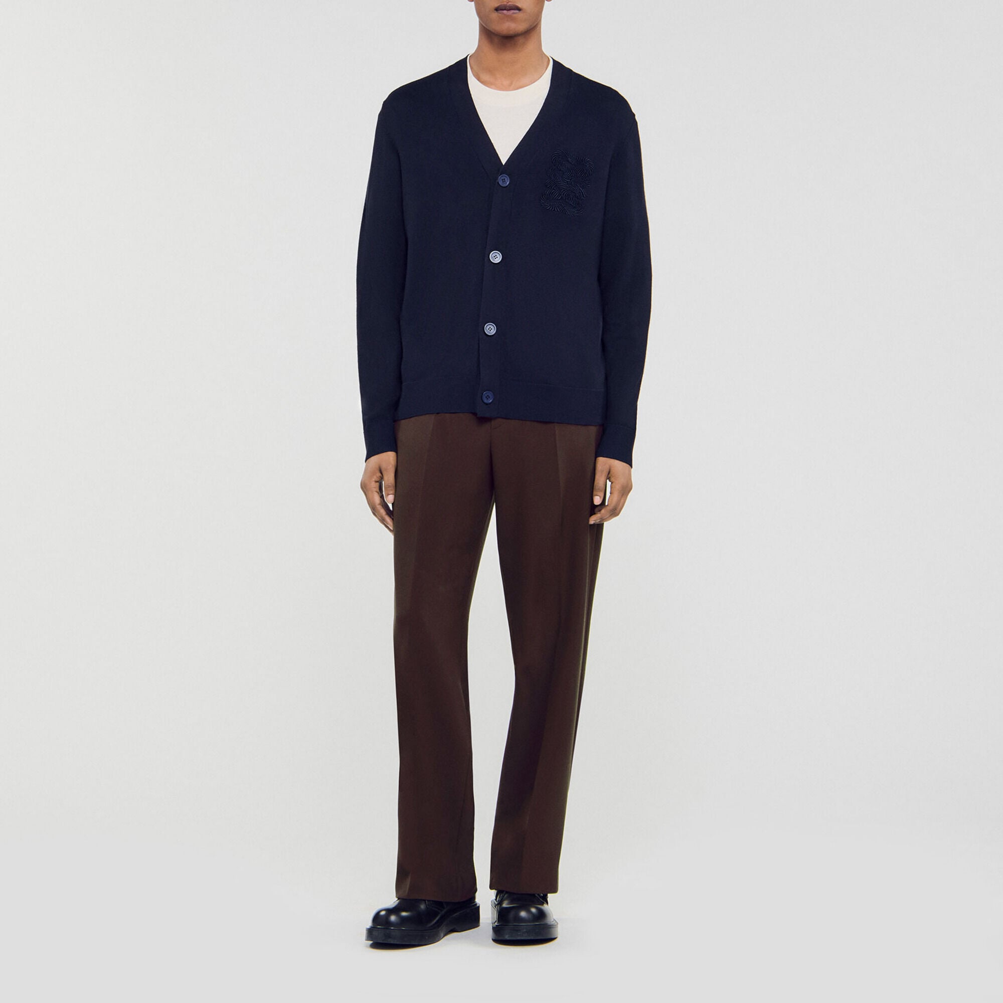 Cardigan con ricamo a corda - Uomo | Sandro