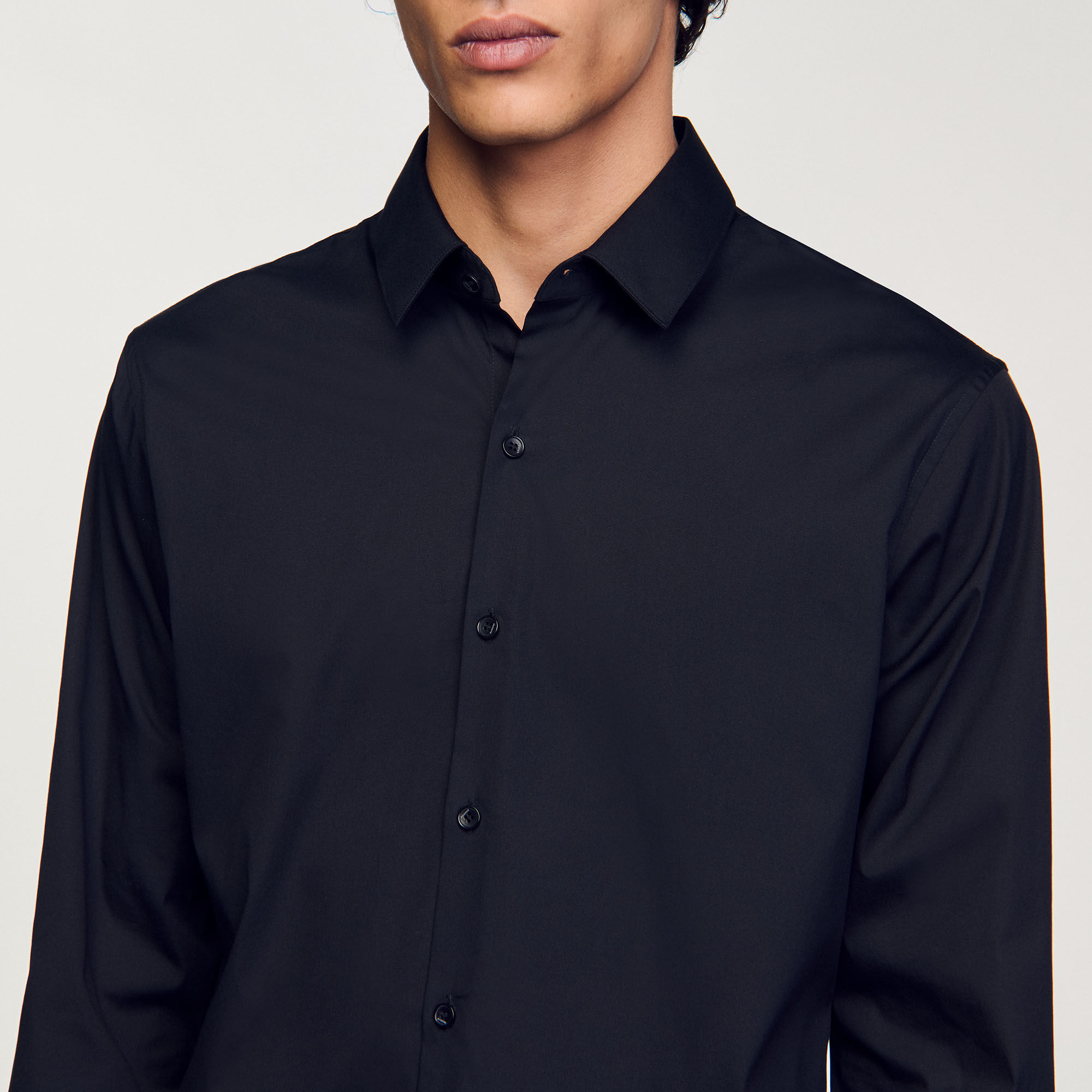 Camicia aderente in cotone stretch