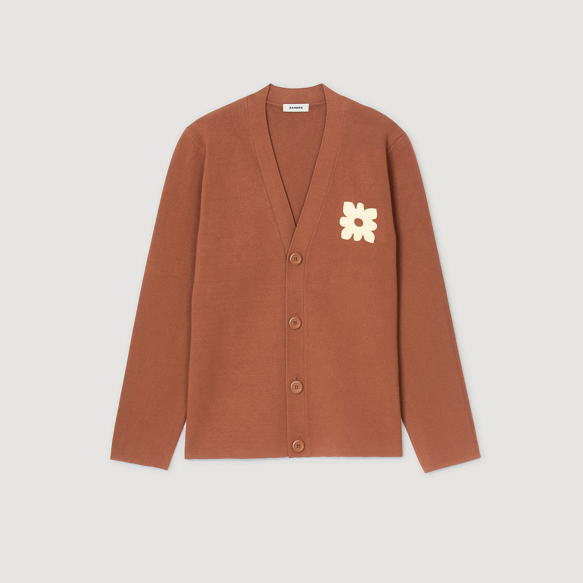 Cardigan con dettaglio a fiore