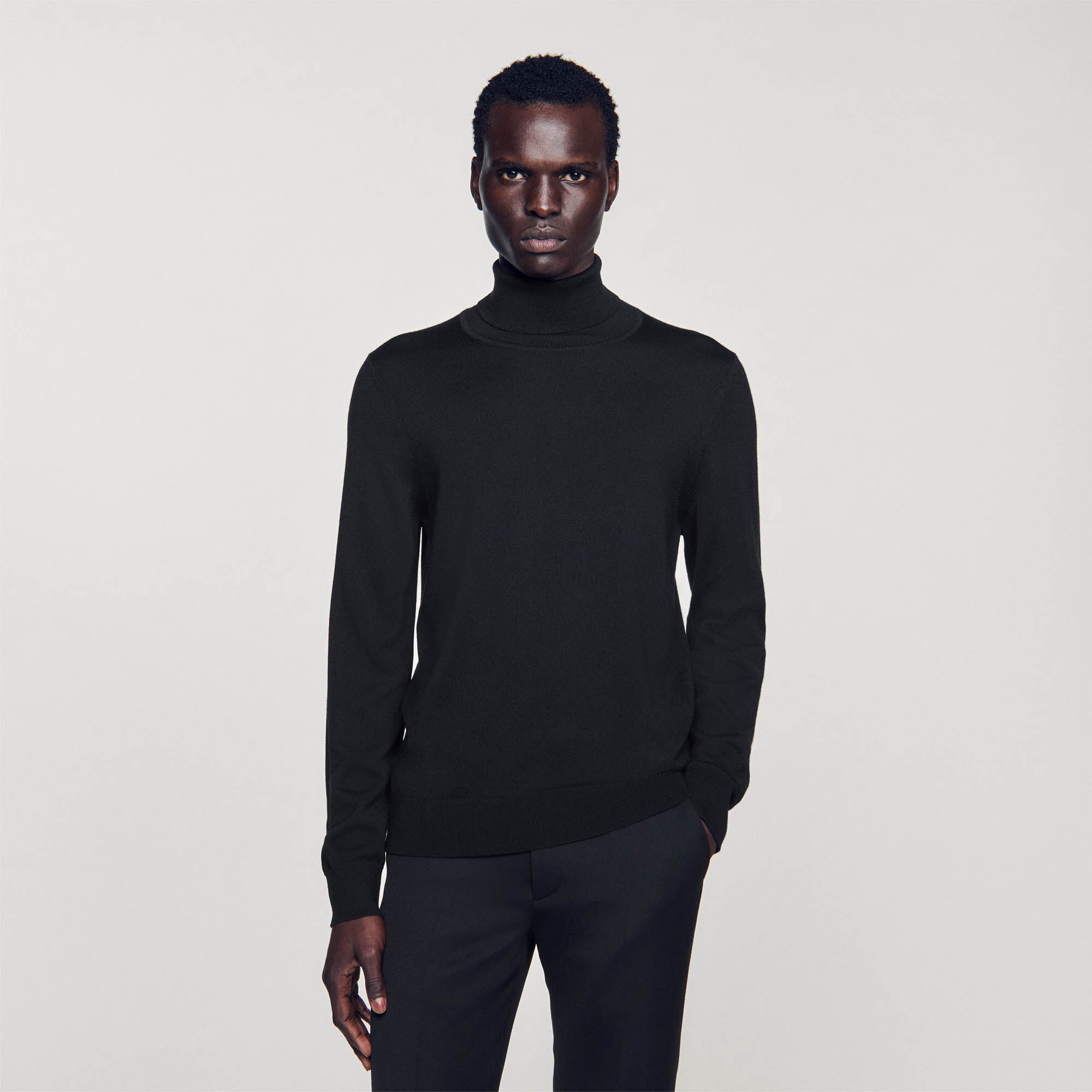 Pullover a collo alto in lana