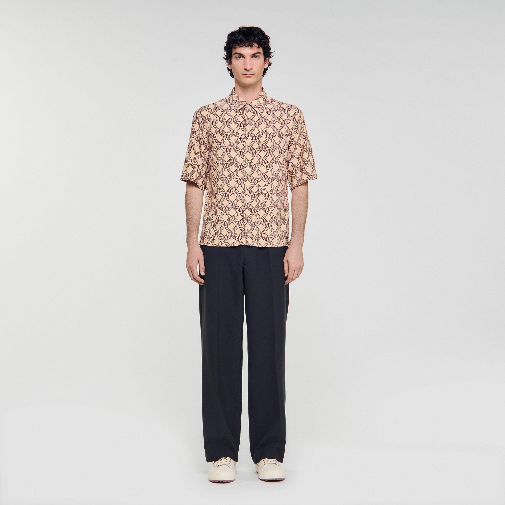 Camicia fluida con stampa a corde