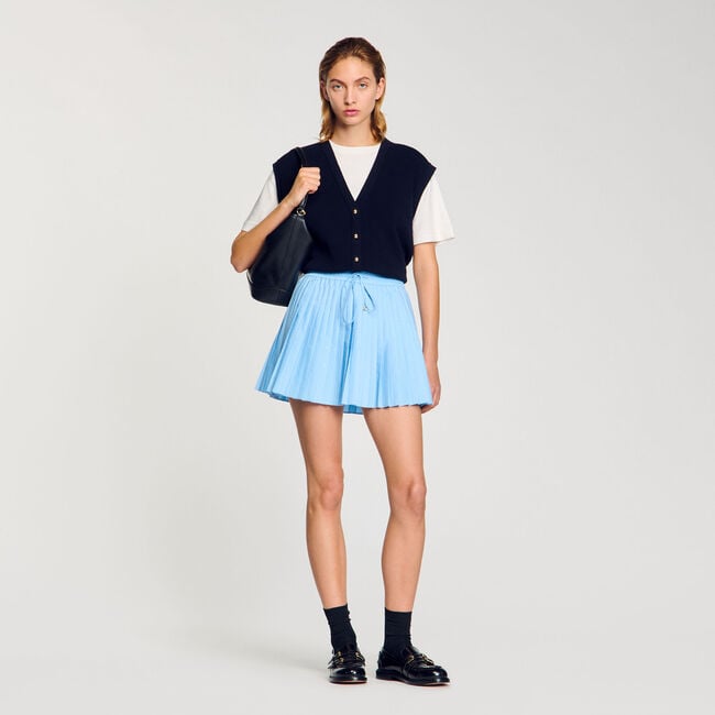 Maglione bicolor in lana e cashmere
