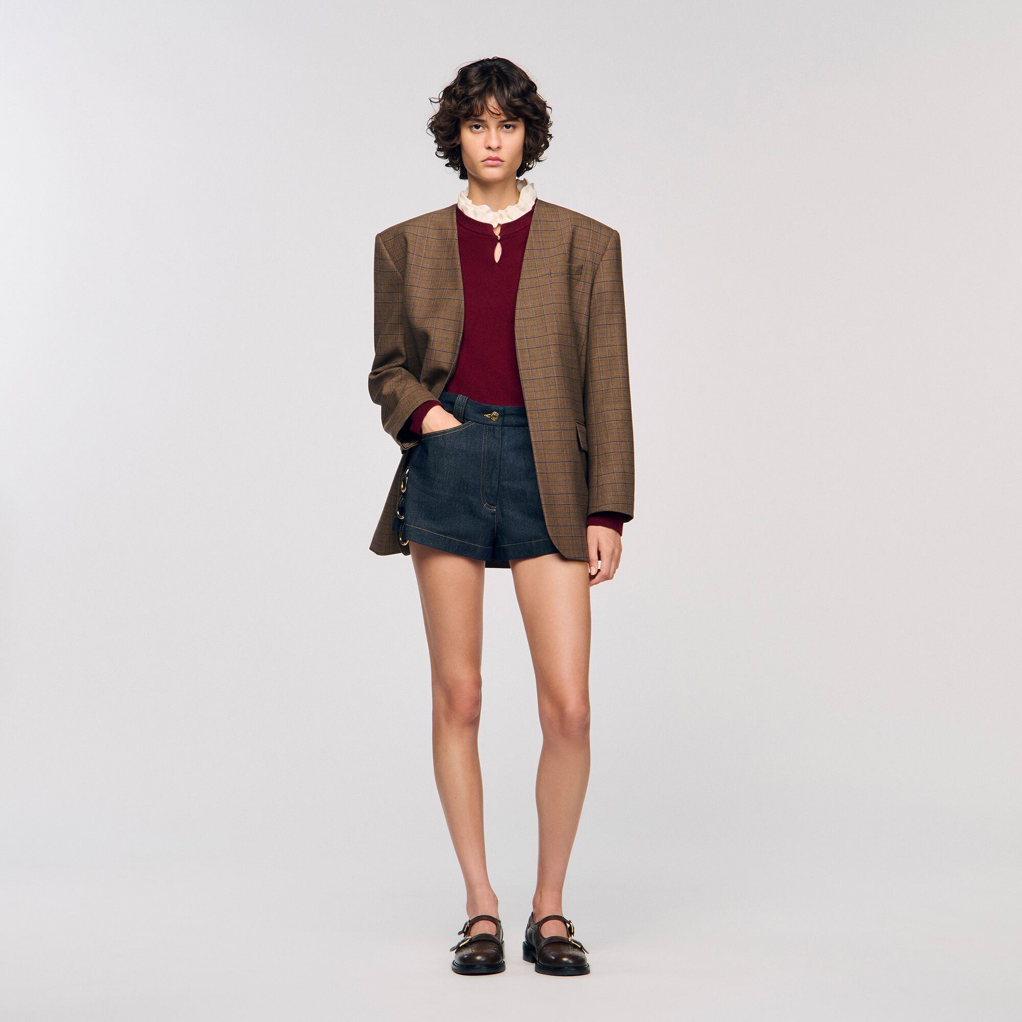 Maglione con collo arricciato