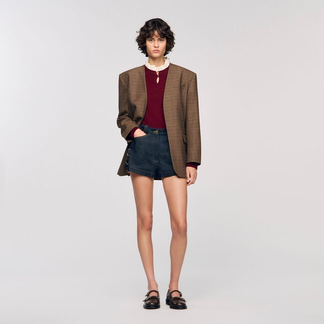 Maglione con collo arricciato