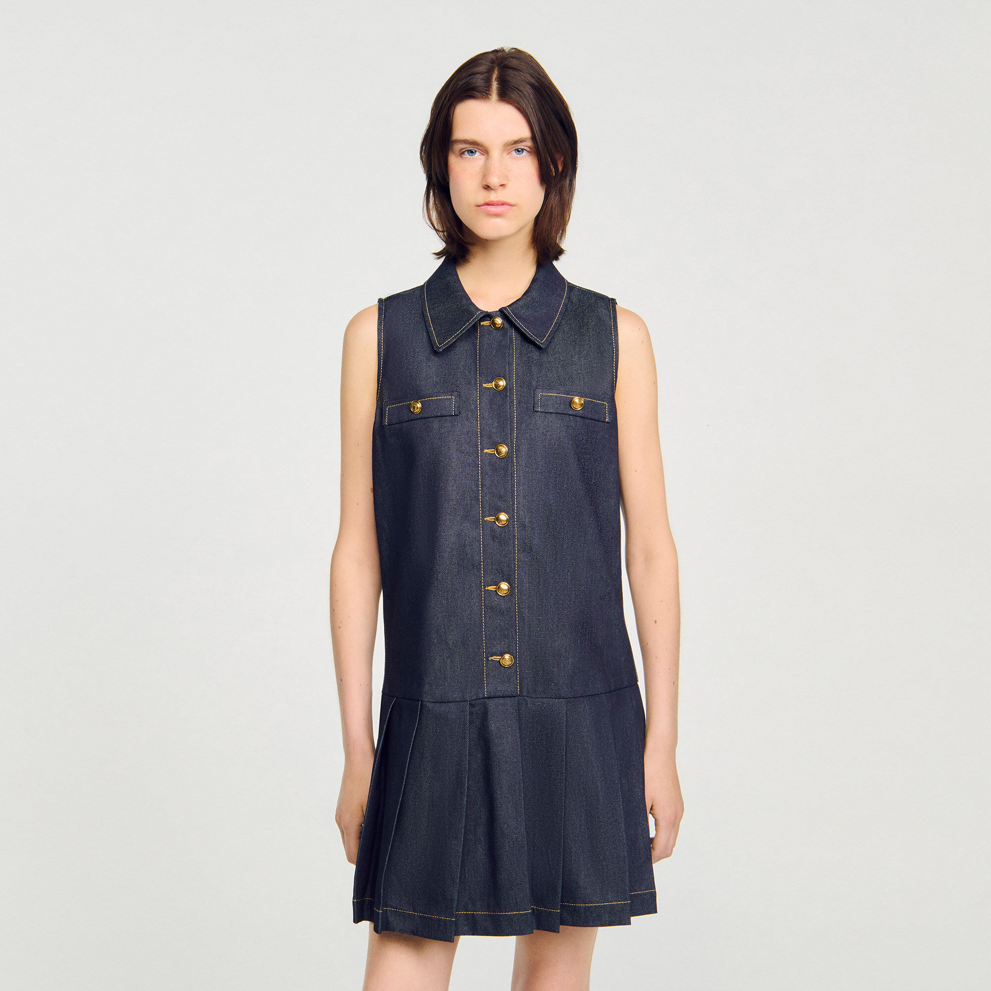 Abito corto in denim