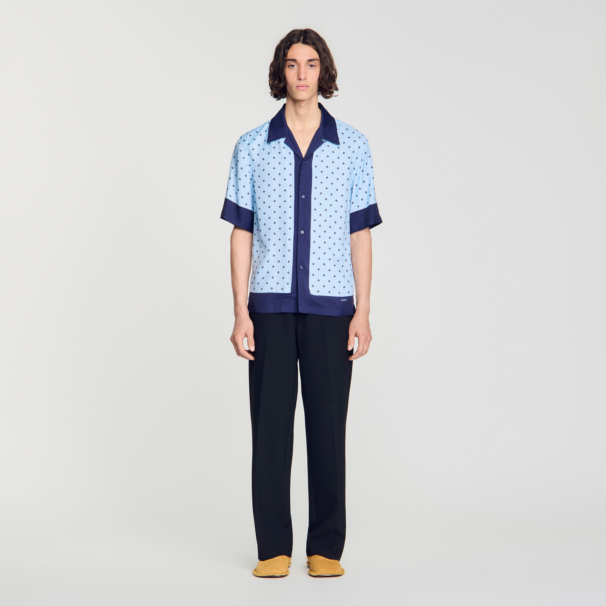 Camicia con motivo micro cross