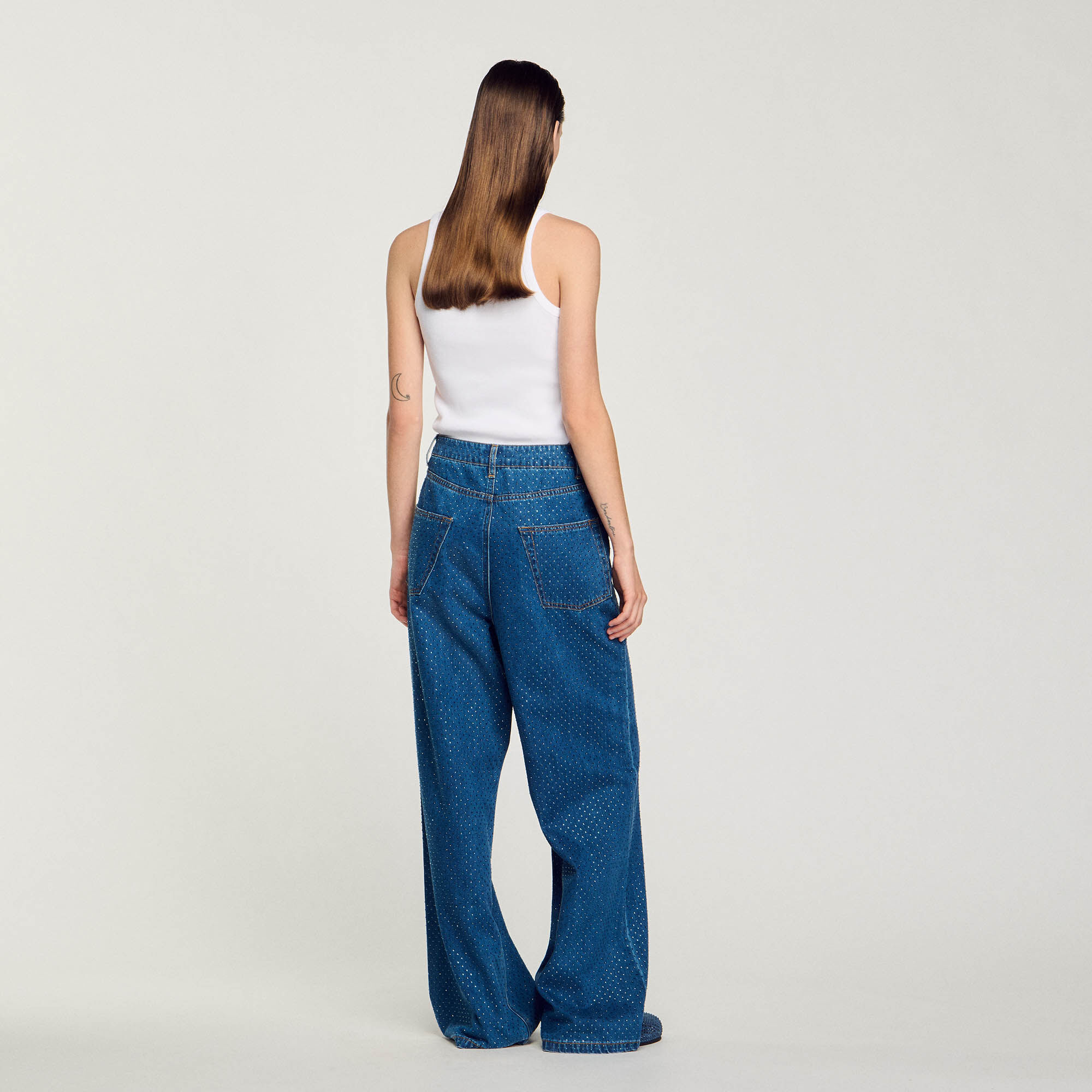 Jeans larghi glitterati