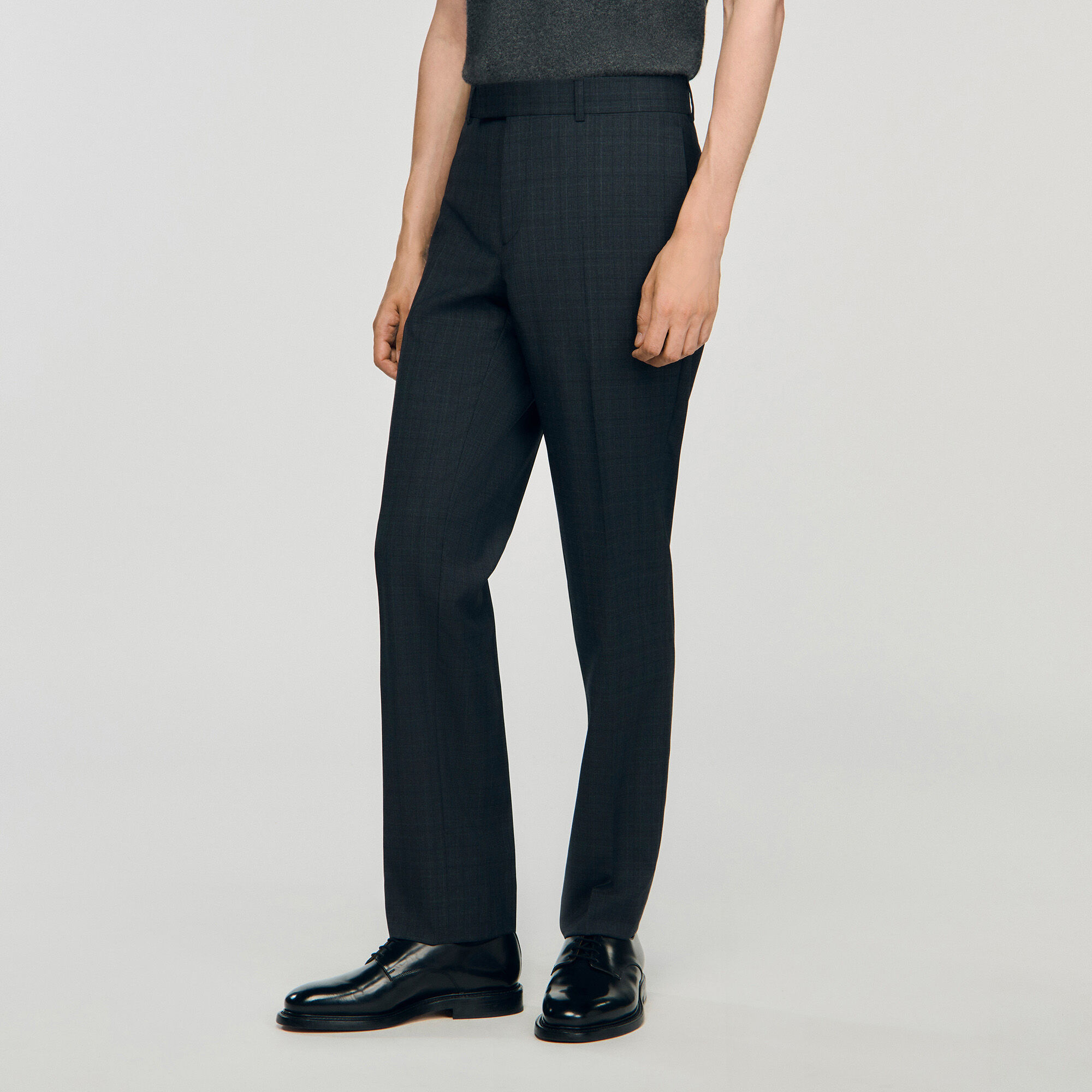 Pantaloni in lana a quadri