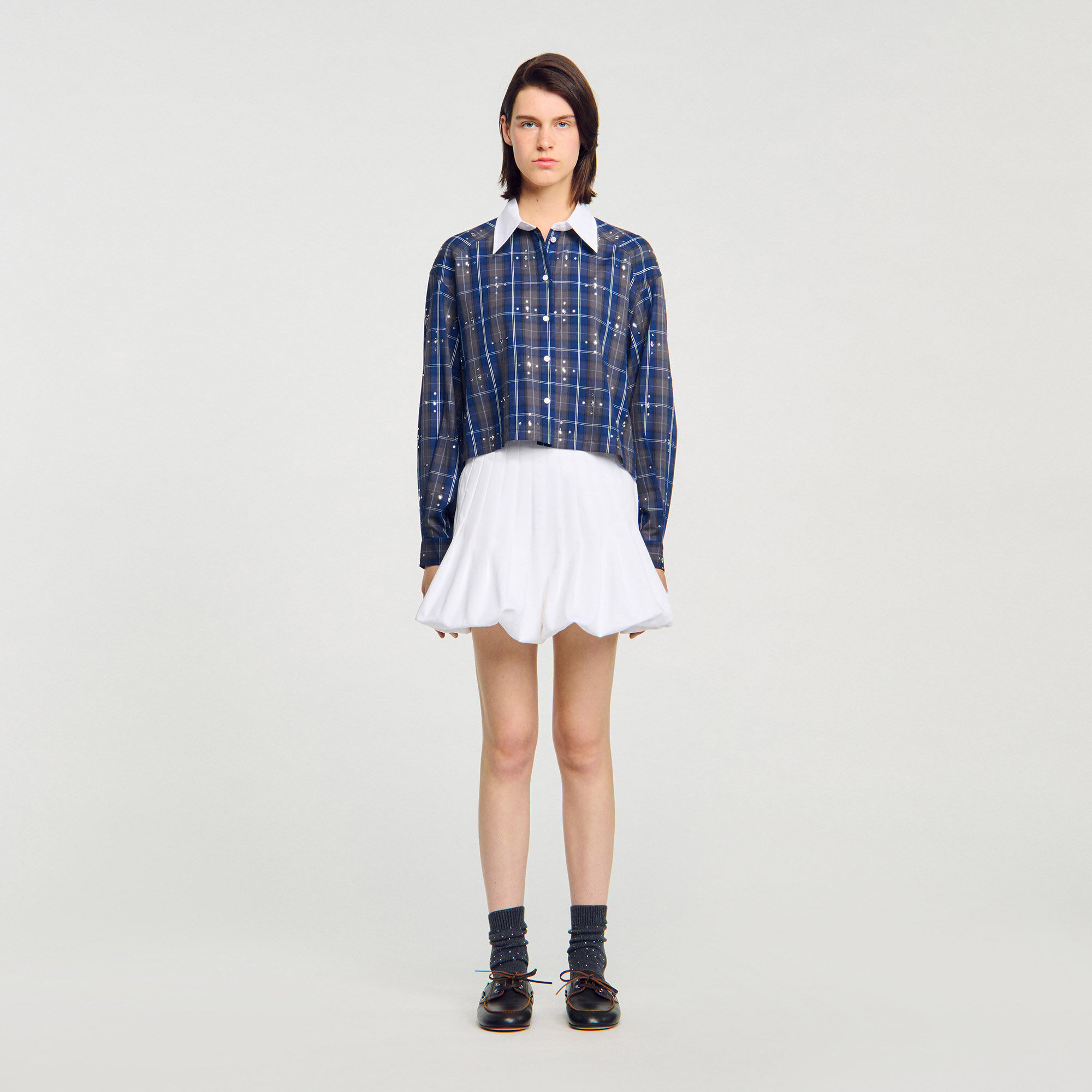 Camicia a quadri glitterata