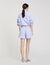 Shorts a righe dettaglio a fiore