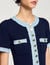 Abito midi in maglia e denim