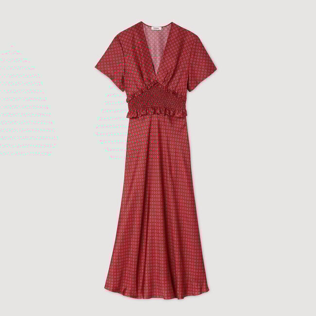 Abito lungo con stampa foulard