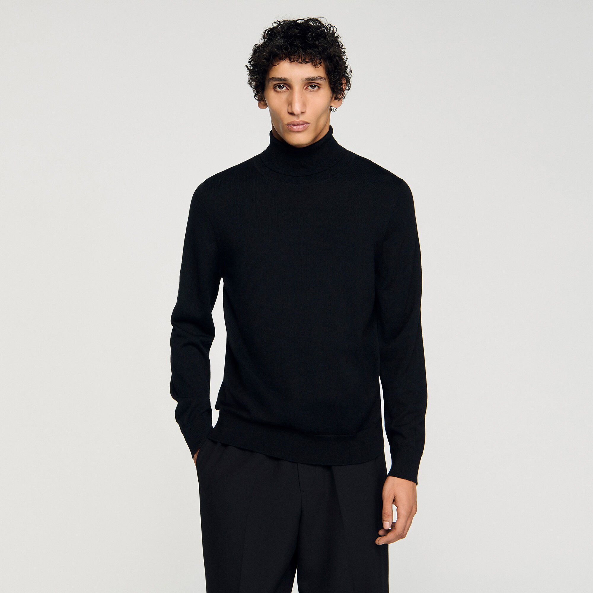 Pullover a collo alto in lana