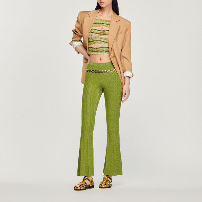 Pantaloni in maglia metallizzata