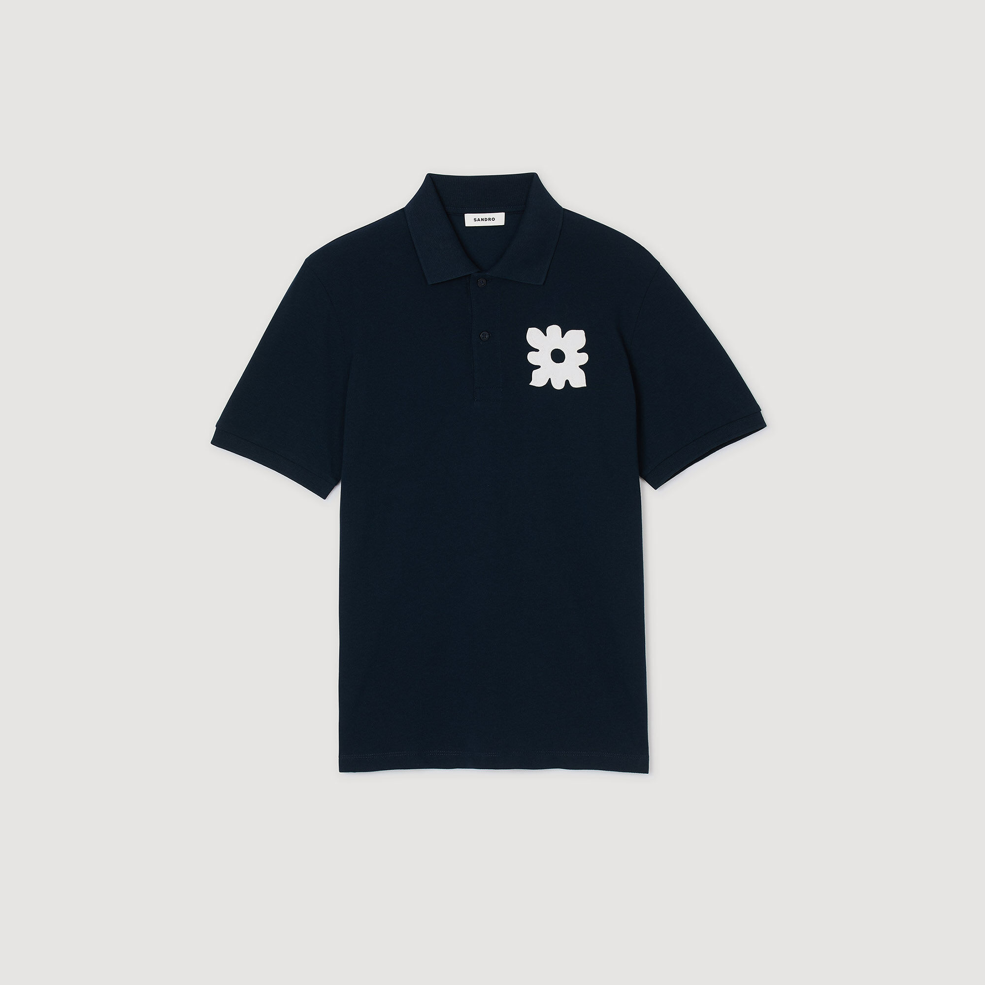 Polo con inserto a fiore