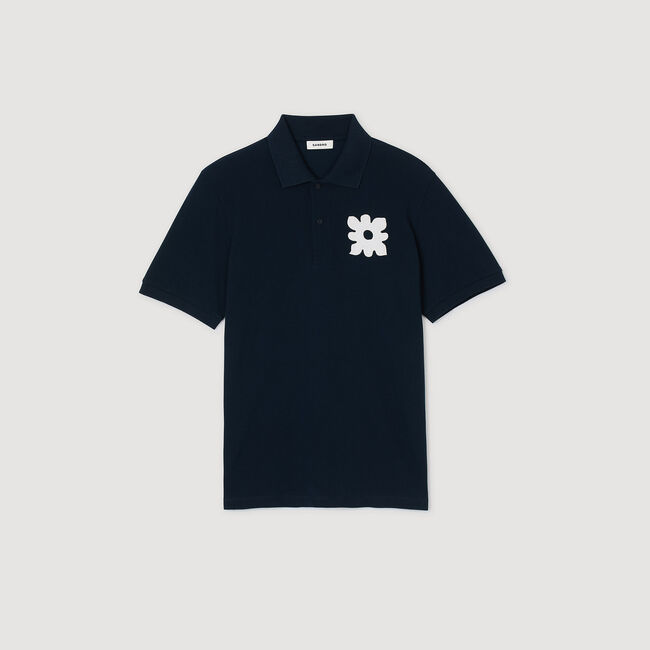 Polo con inserto a fiore