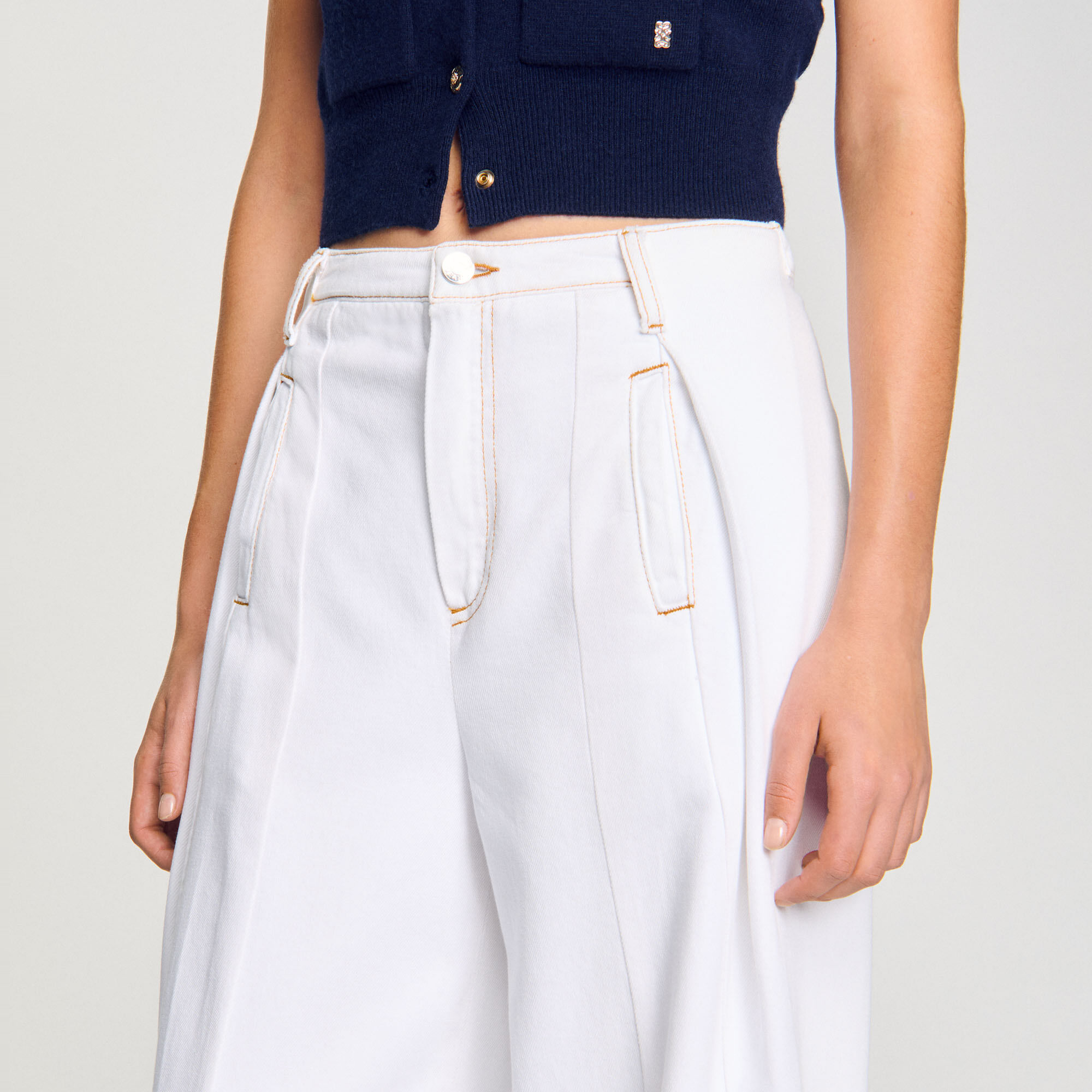 Jeans larghi impunturati - Donna | Sandro