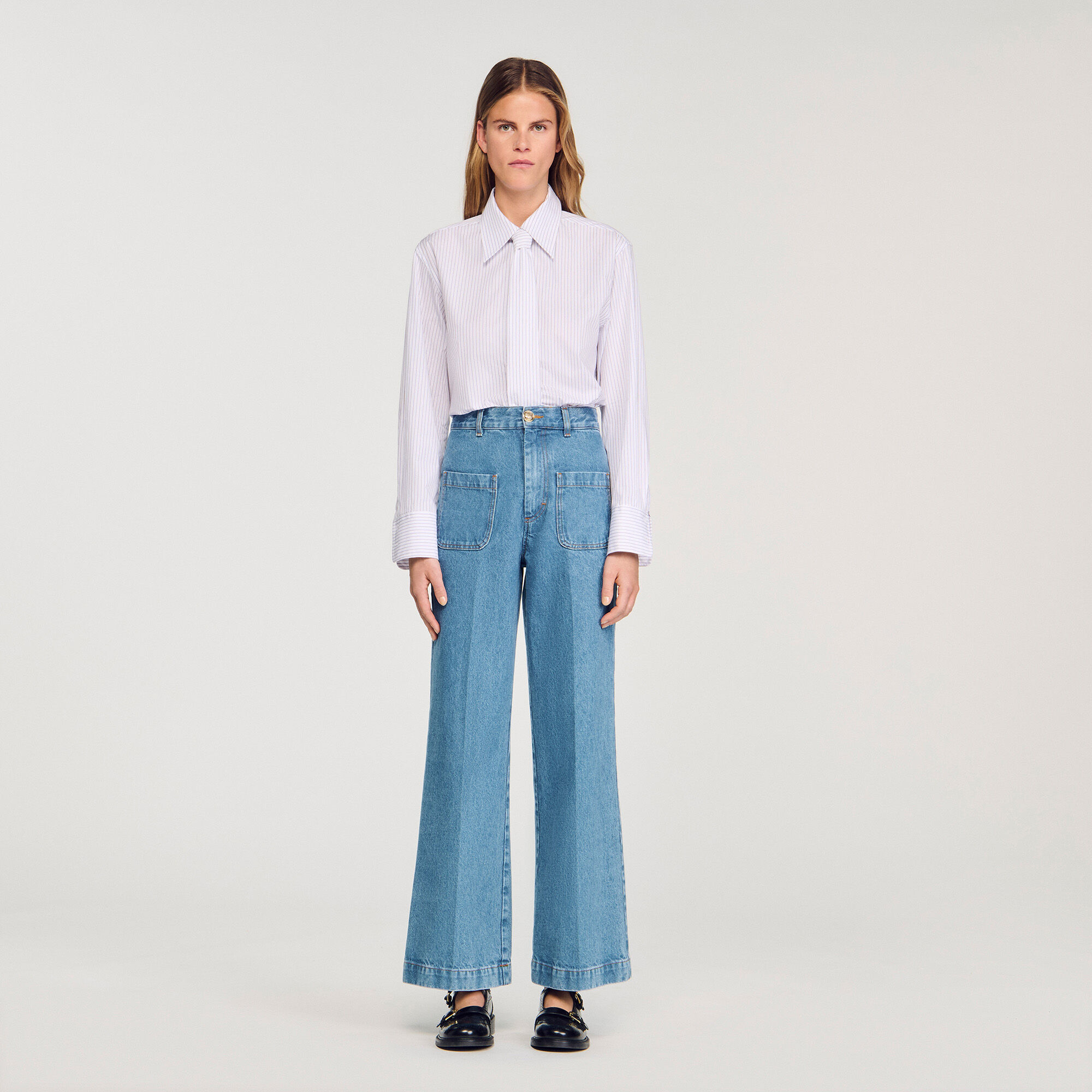 Jeans larghi a vita alta
