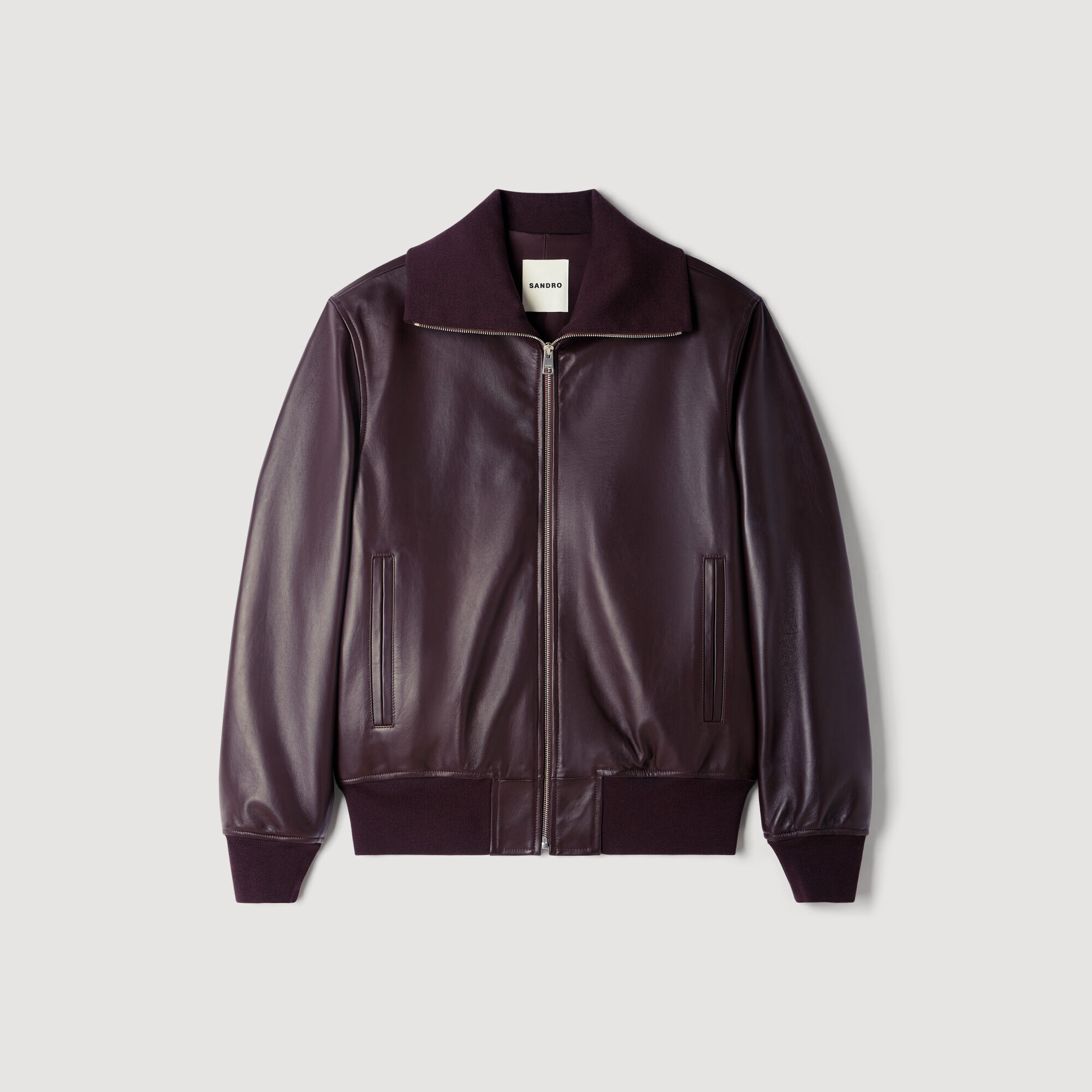 Giubbotto in pelle con zip