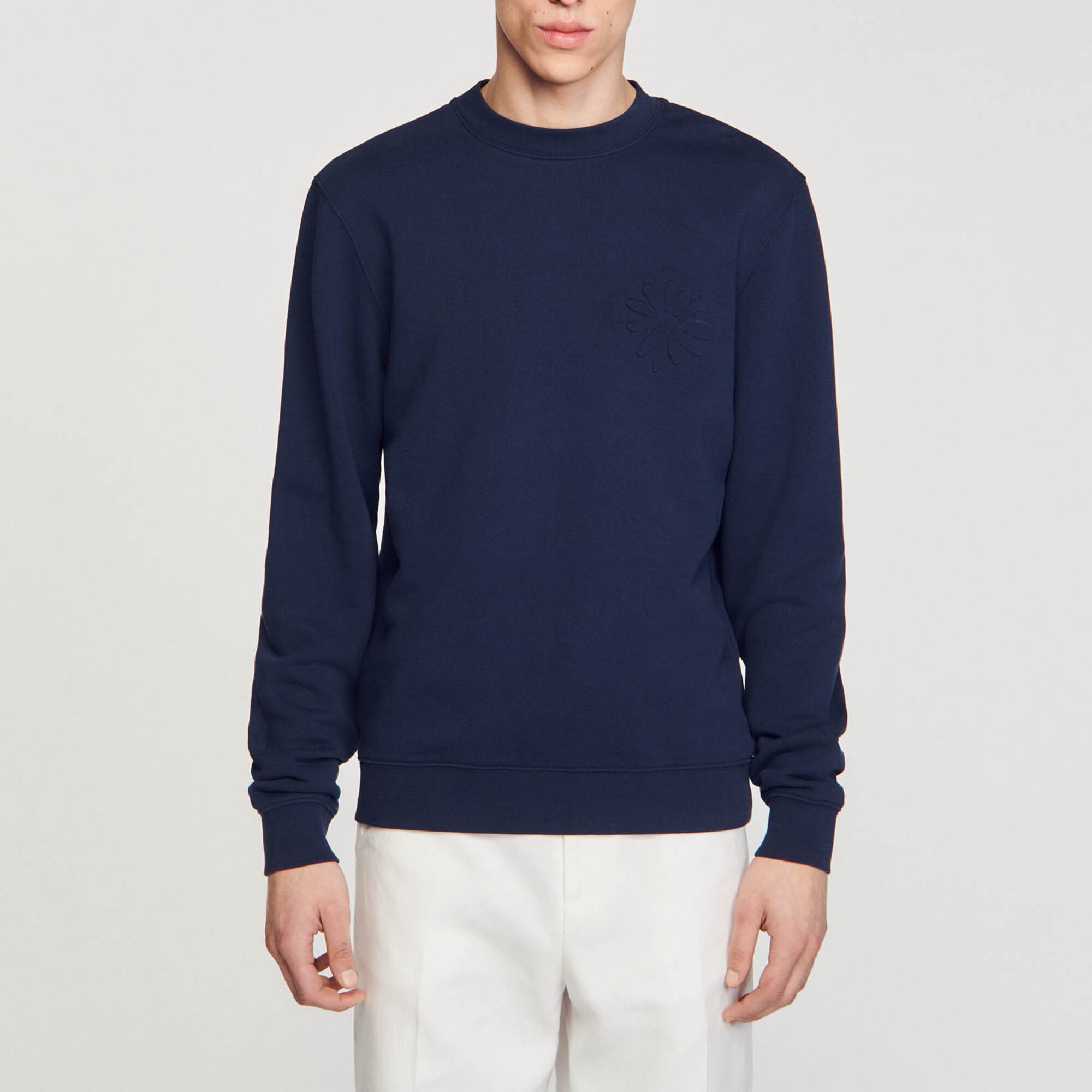Felpa in cotone con fiore