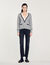 Pullover con scollo a V a contrasto