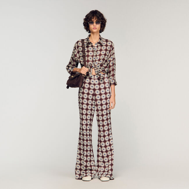 Camicia in seta stampa a fiori