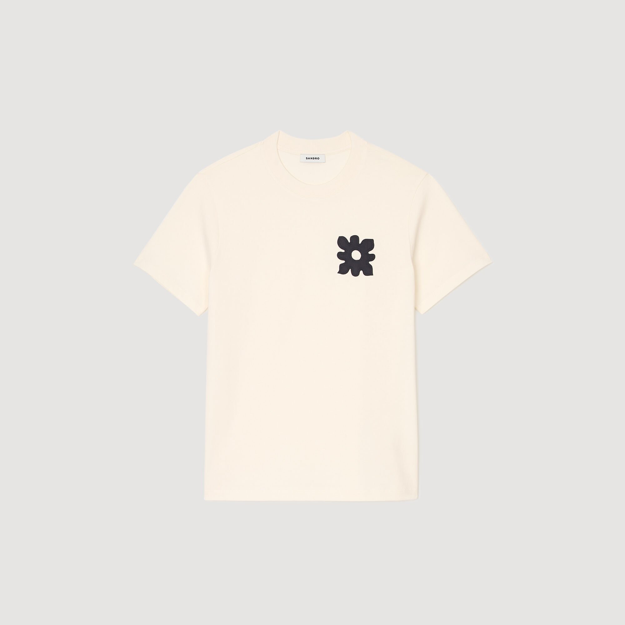 T-shirt con dettaglio a fiore