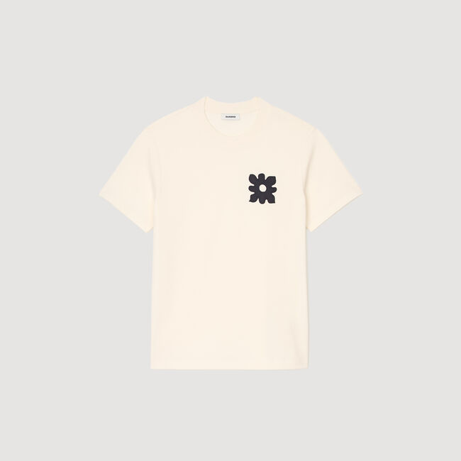 T-shirt con dettaglio a fiore
