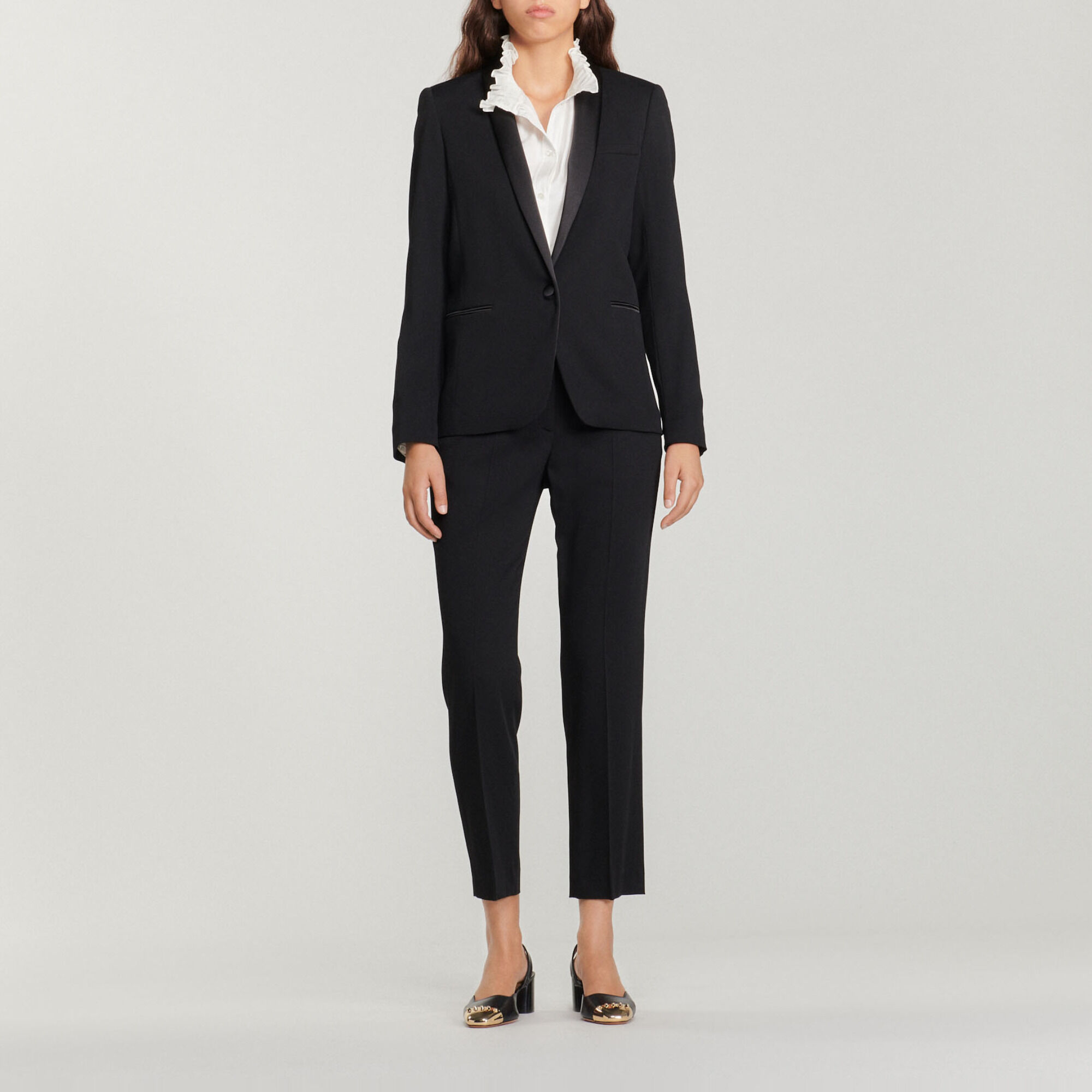 Giacca da smoking con inserto in satin - Donna | Sandro