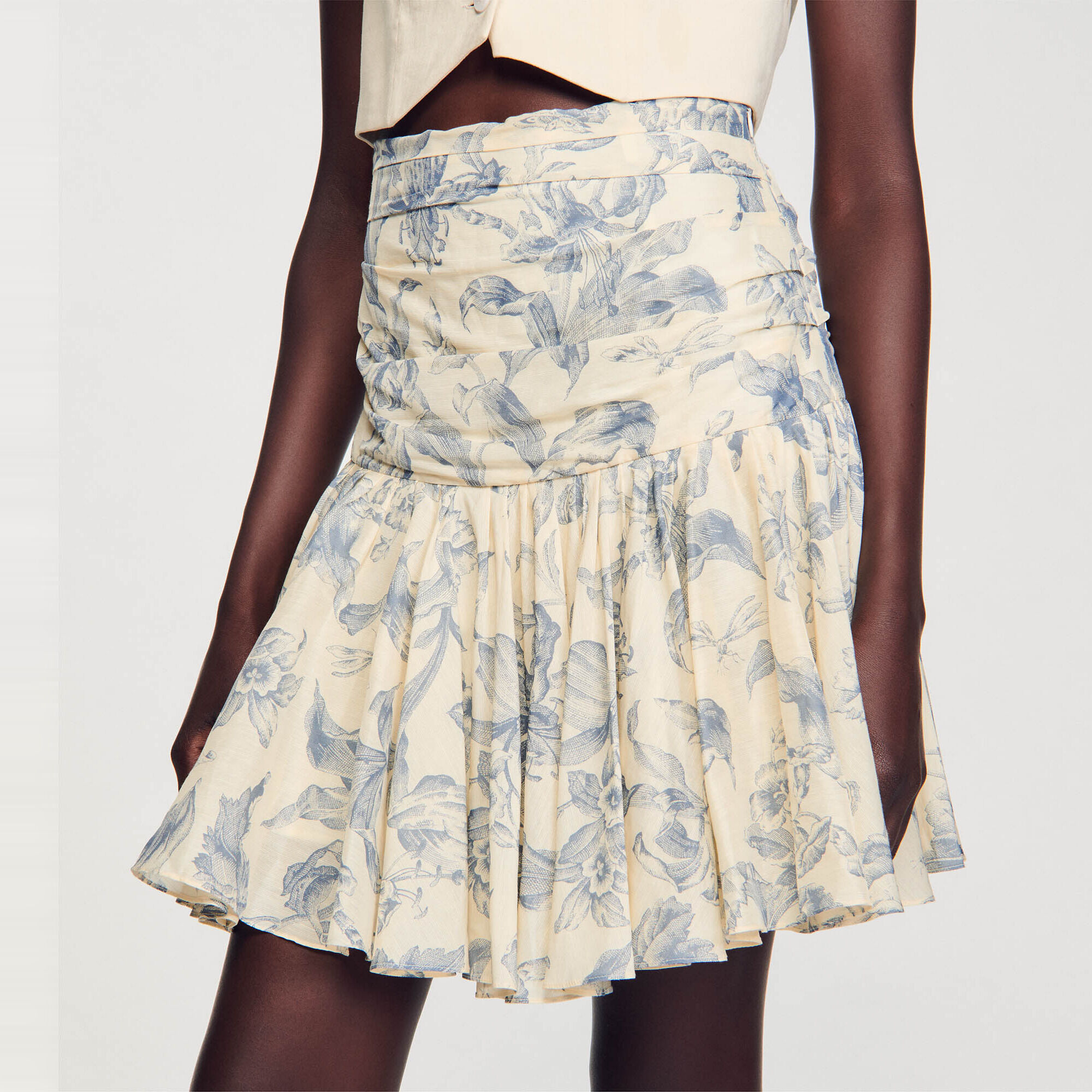 Gonna a fiori con volant - Donna | Sandro