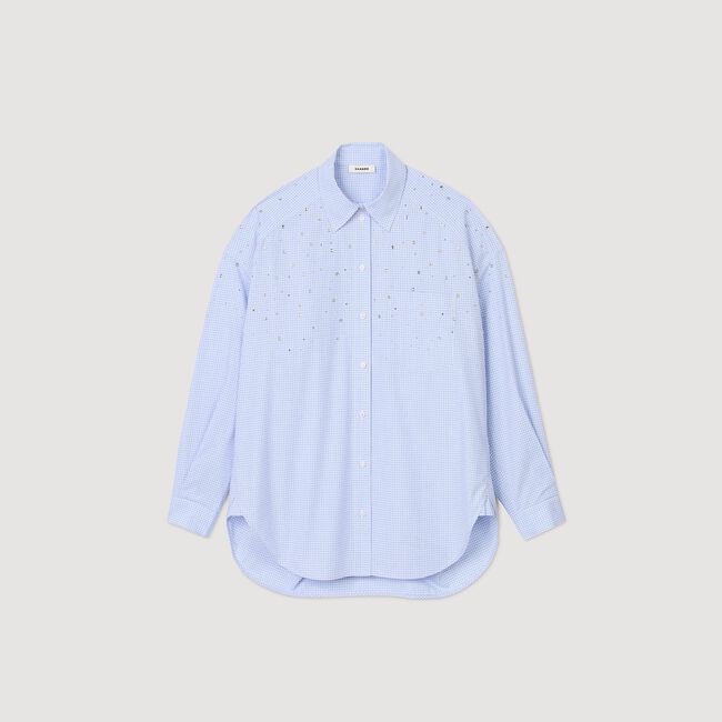 Camicia a quadri decorata con borchie