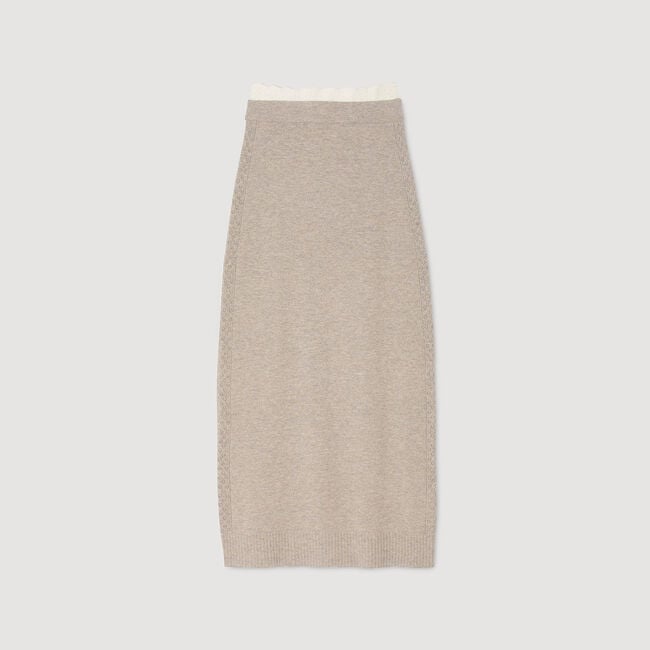 Gonna lunga in maglia bicolore