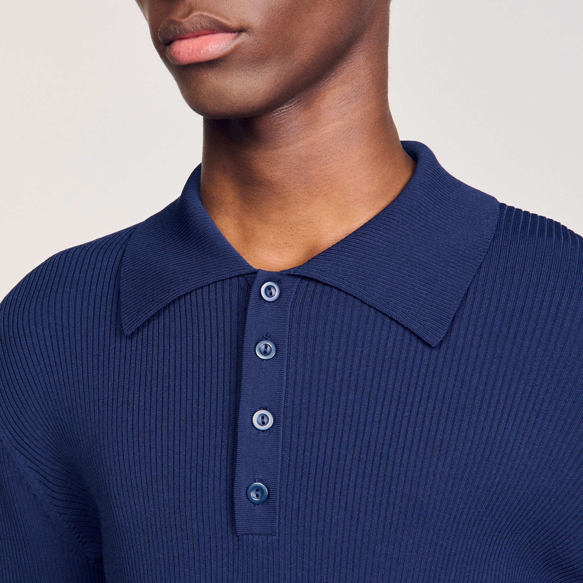 Polo in maglia a coste