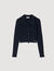 Cardigan corto con colletto polo