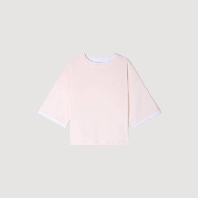 T-shirt con finiture a contrasto