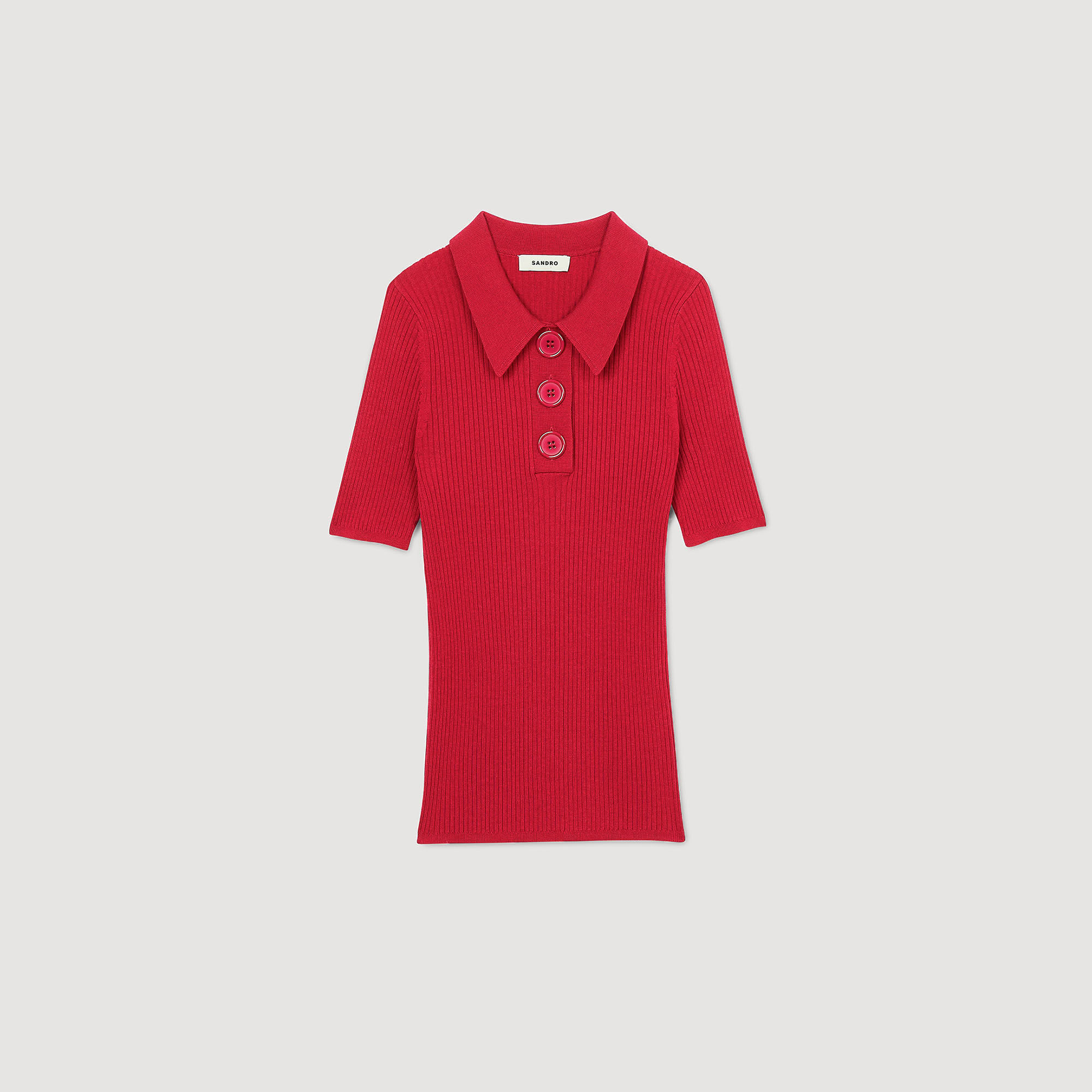 Polo in maglia a coste
