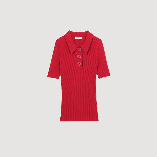 Polo in maglia a coste