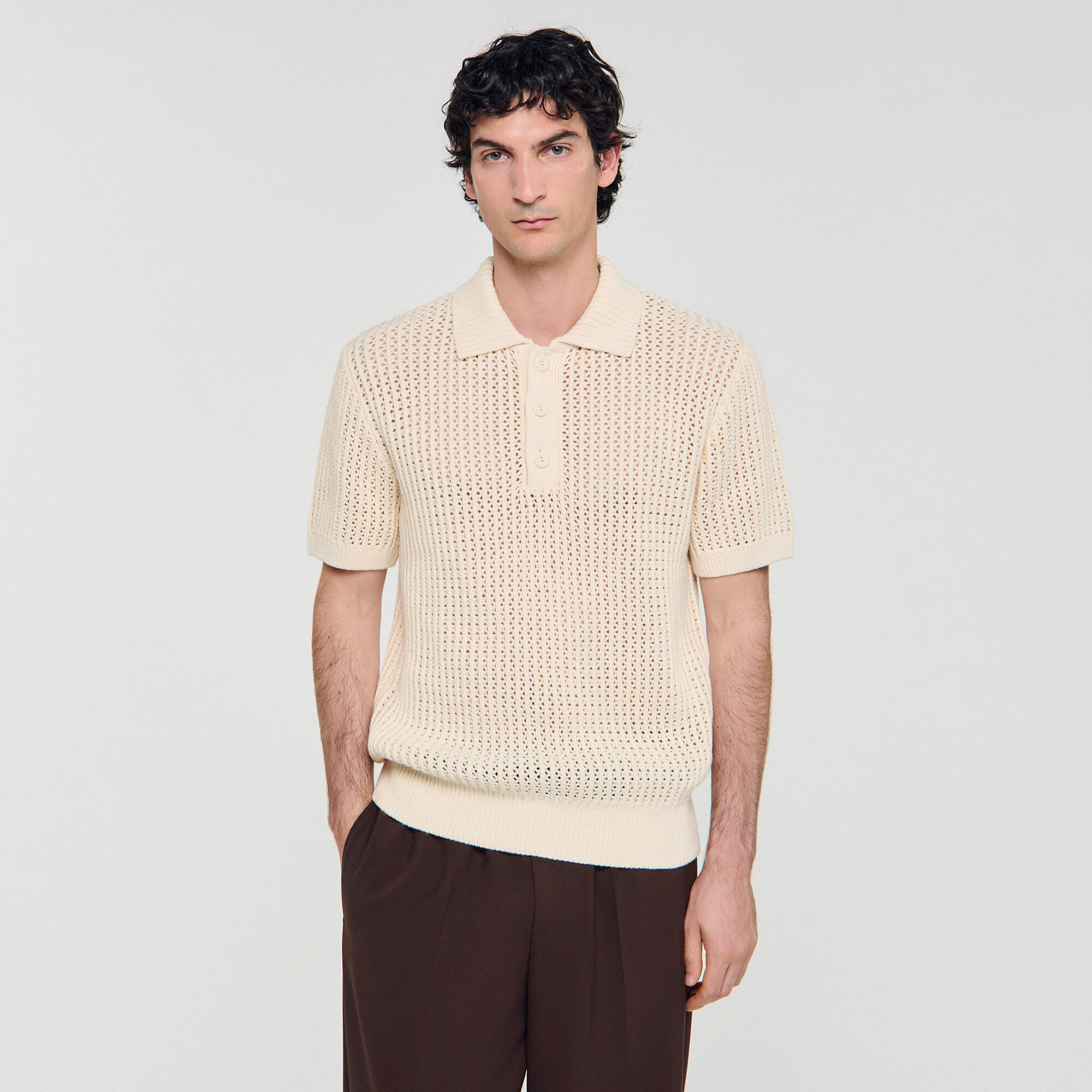 Polo in cotone con colletto a polo