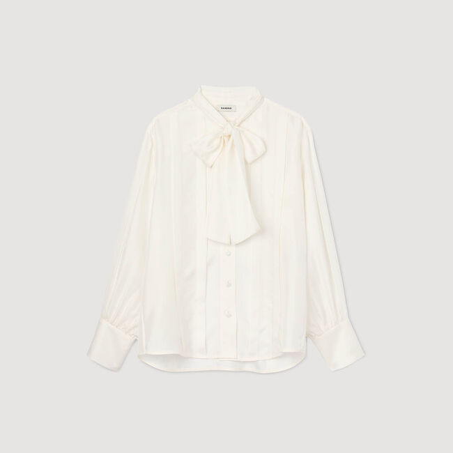 Camicia in seta con lavallière