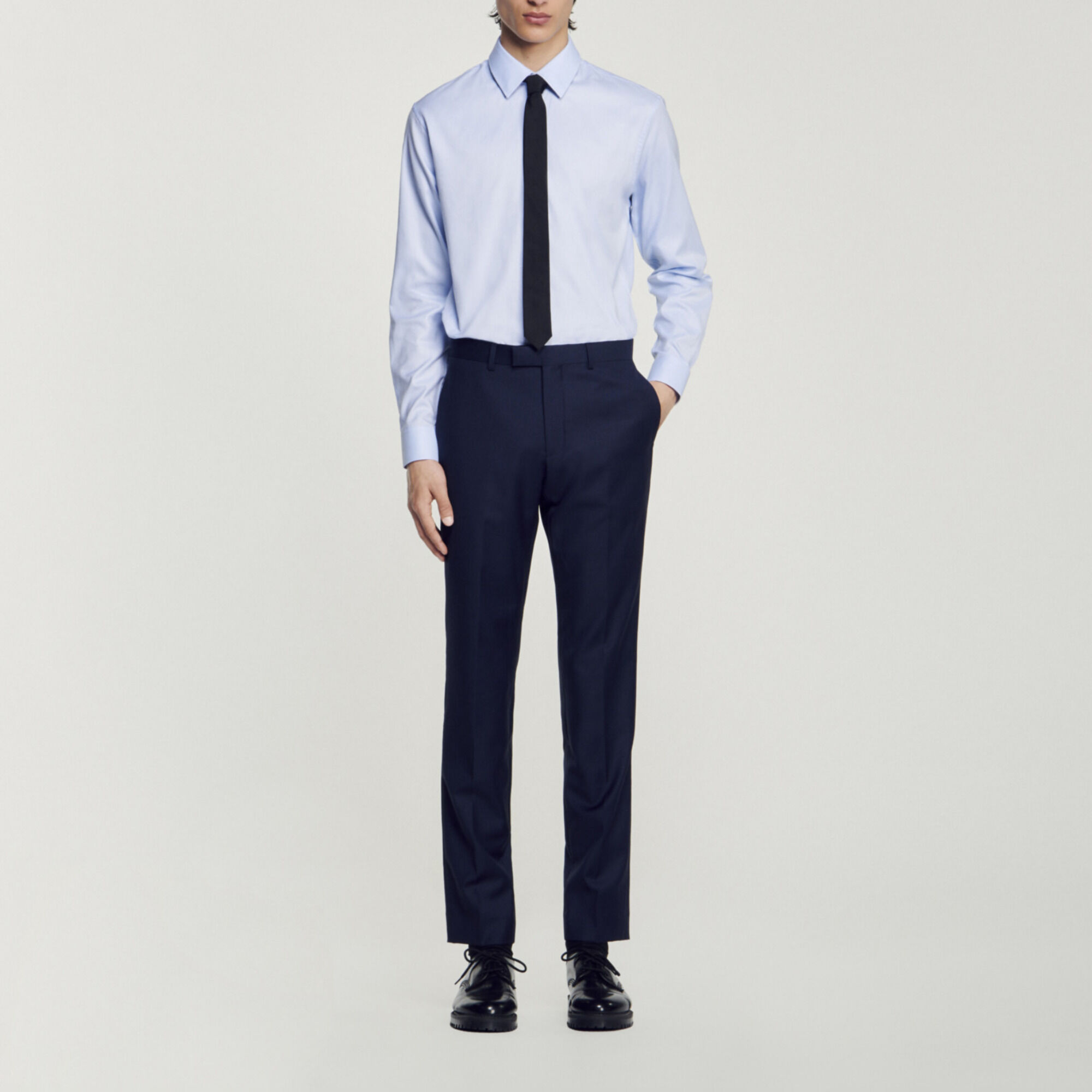 Pantaloni da completo in lana stretch