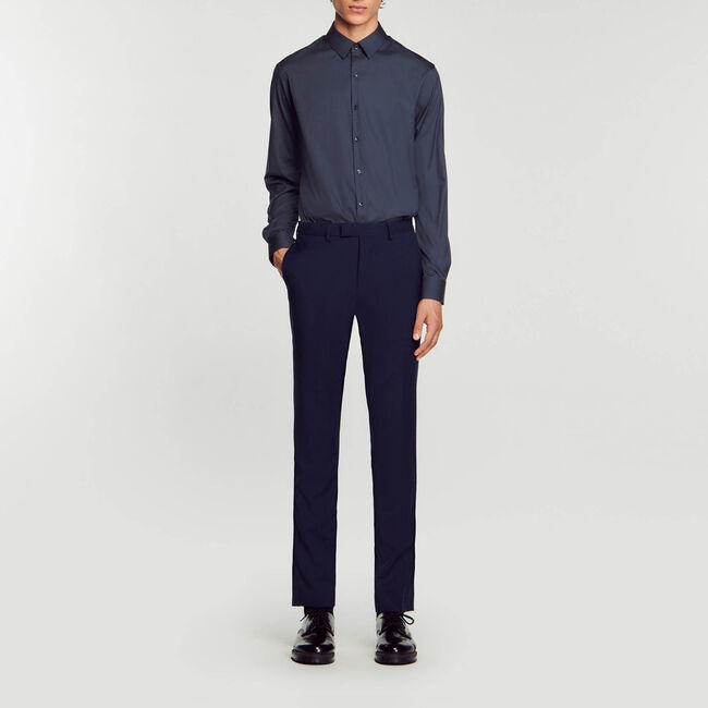 Camicia aderente in cotone stretch
