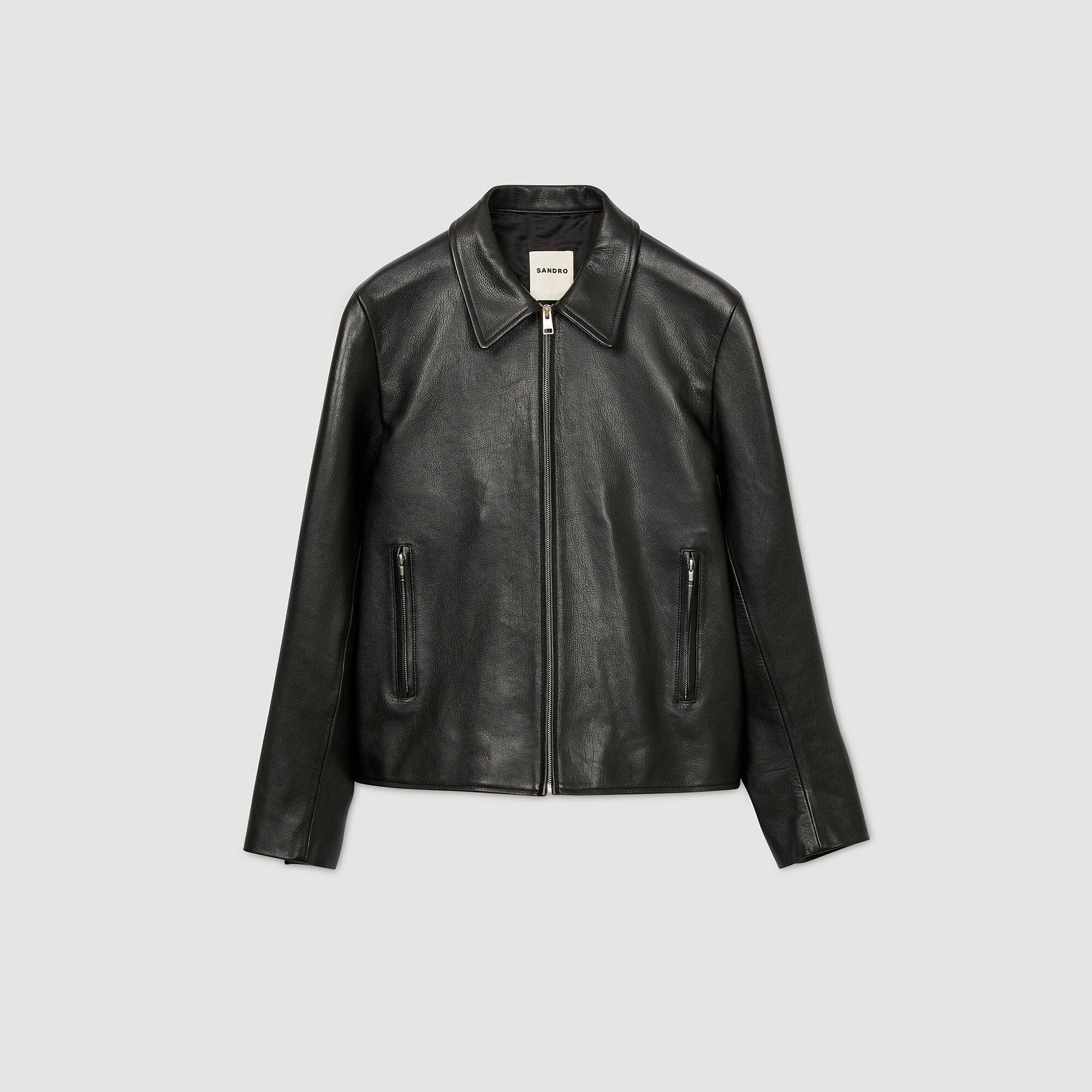 Giubbotto in pelle con zip
