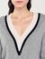 Pullover con scollo a V a contrasto