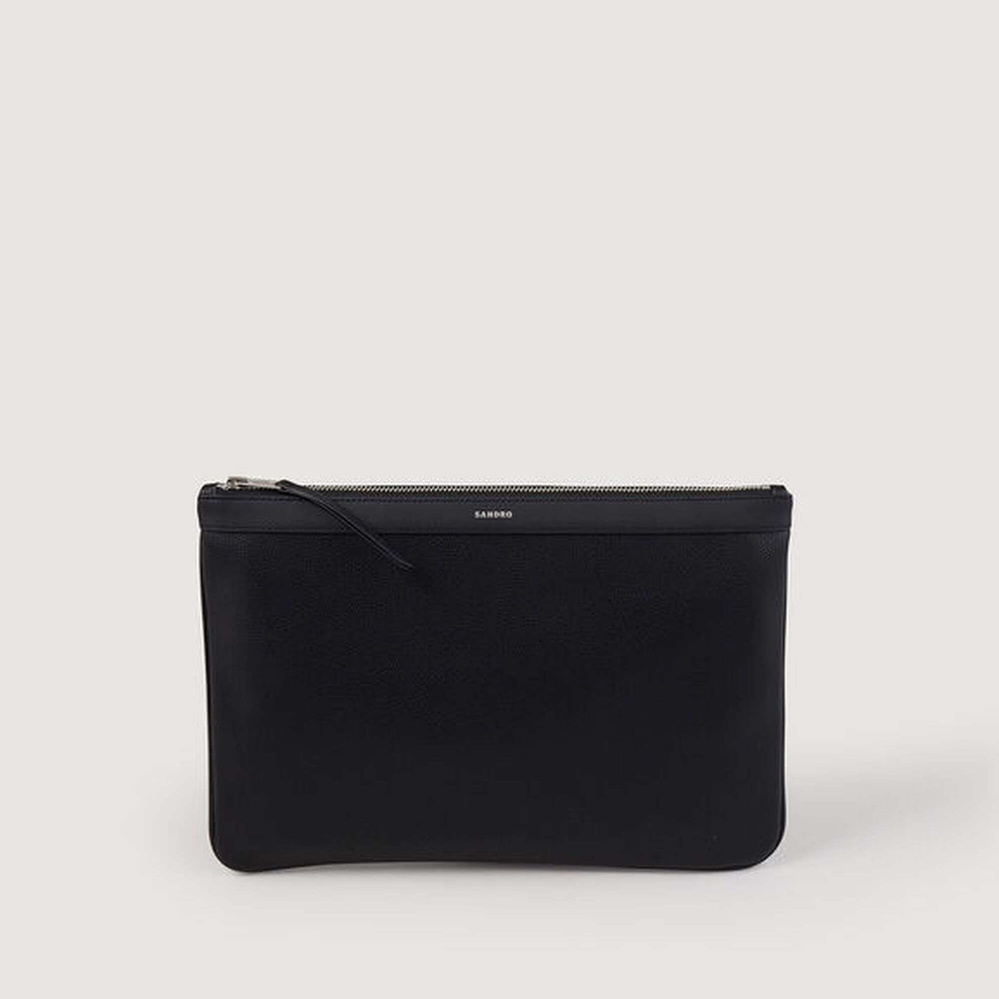 Pochette con zip in tela rivestita