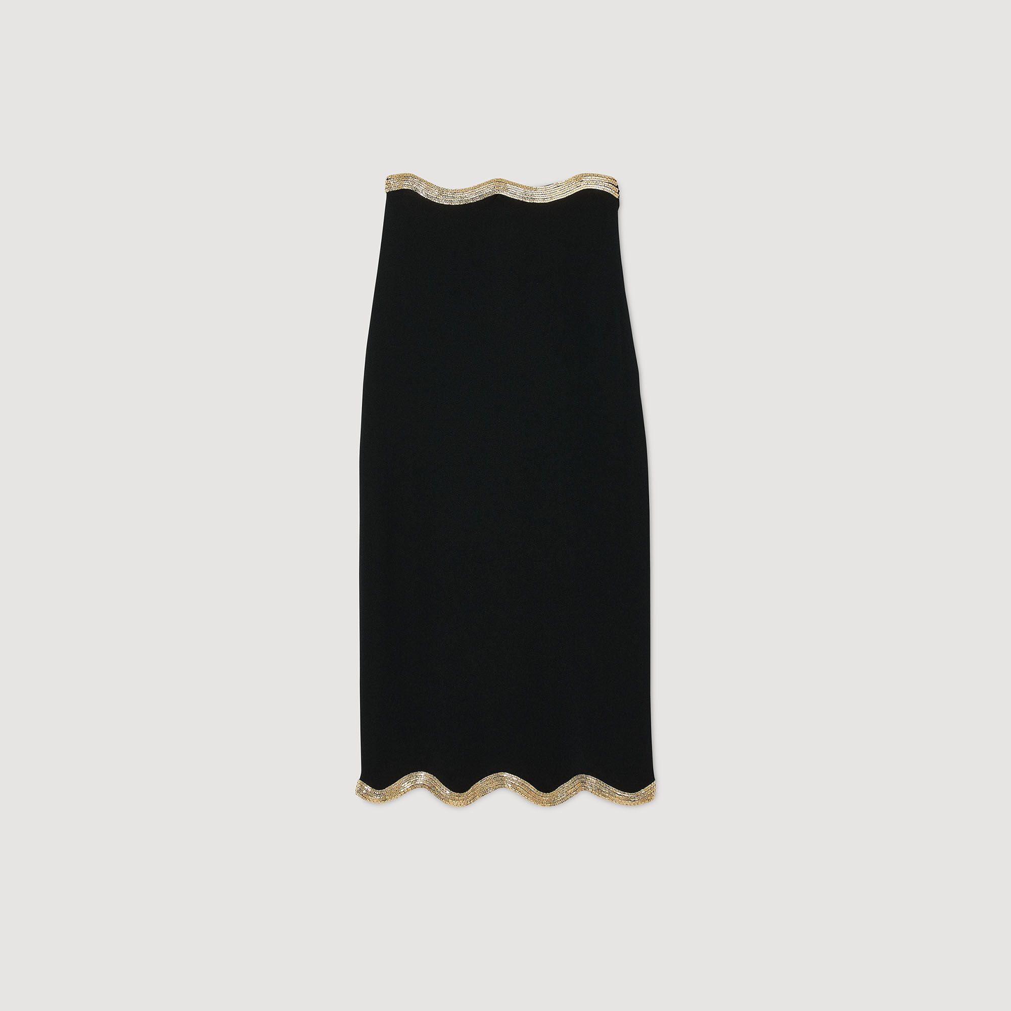 Gonna lunga in maglia con catenine