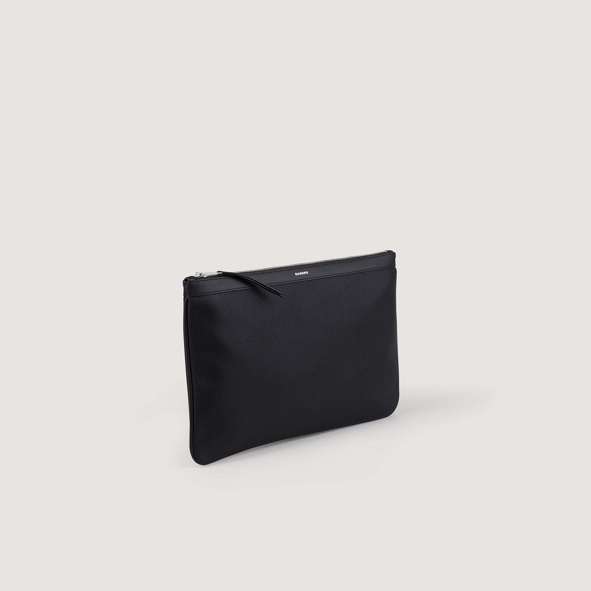 Pochette con zip in tela rivestita