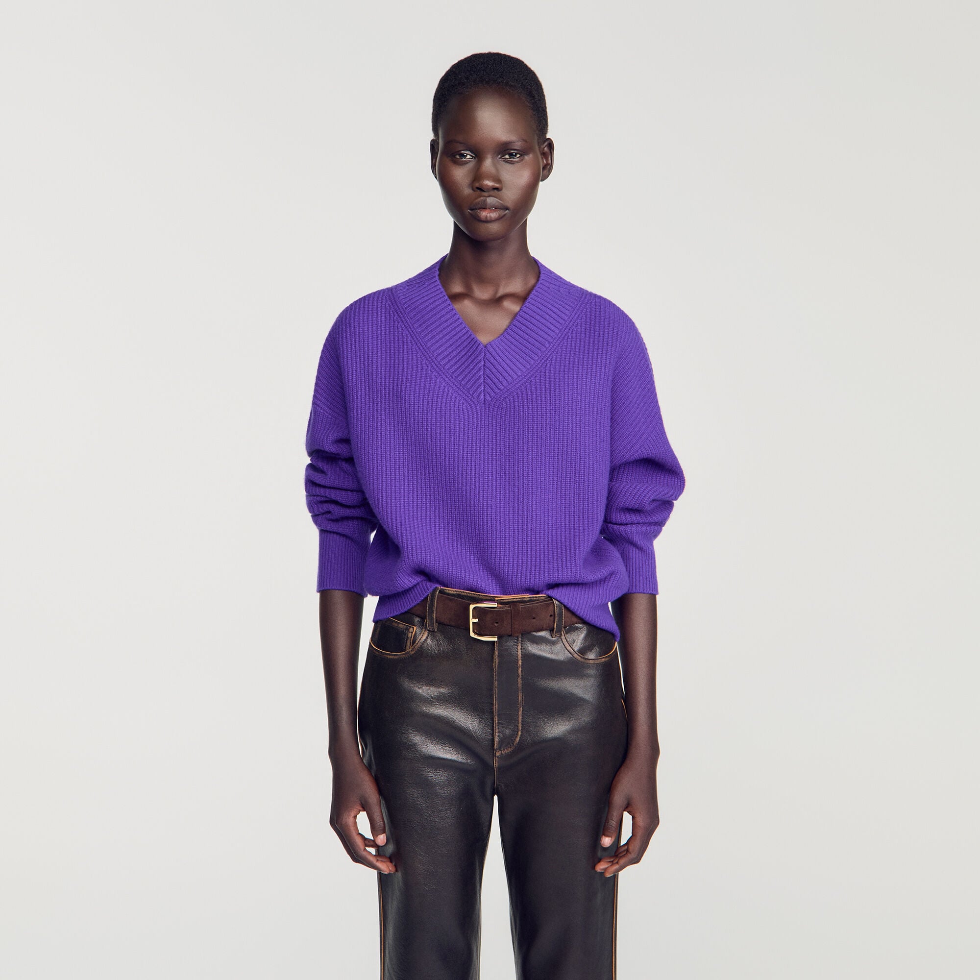 Maglione a coste in lana e cashmere - Donna | Sandro