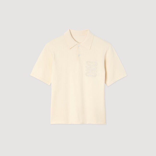 Polo con ricamo a corda