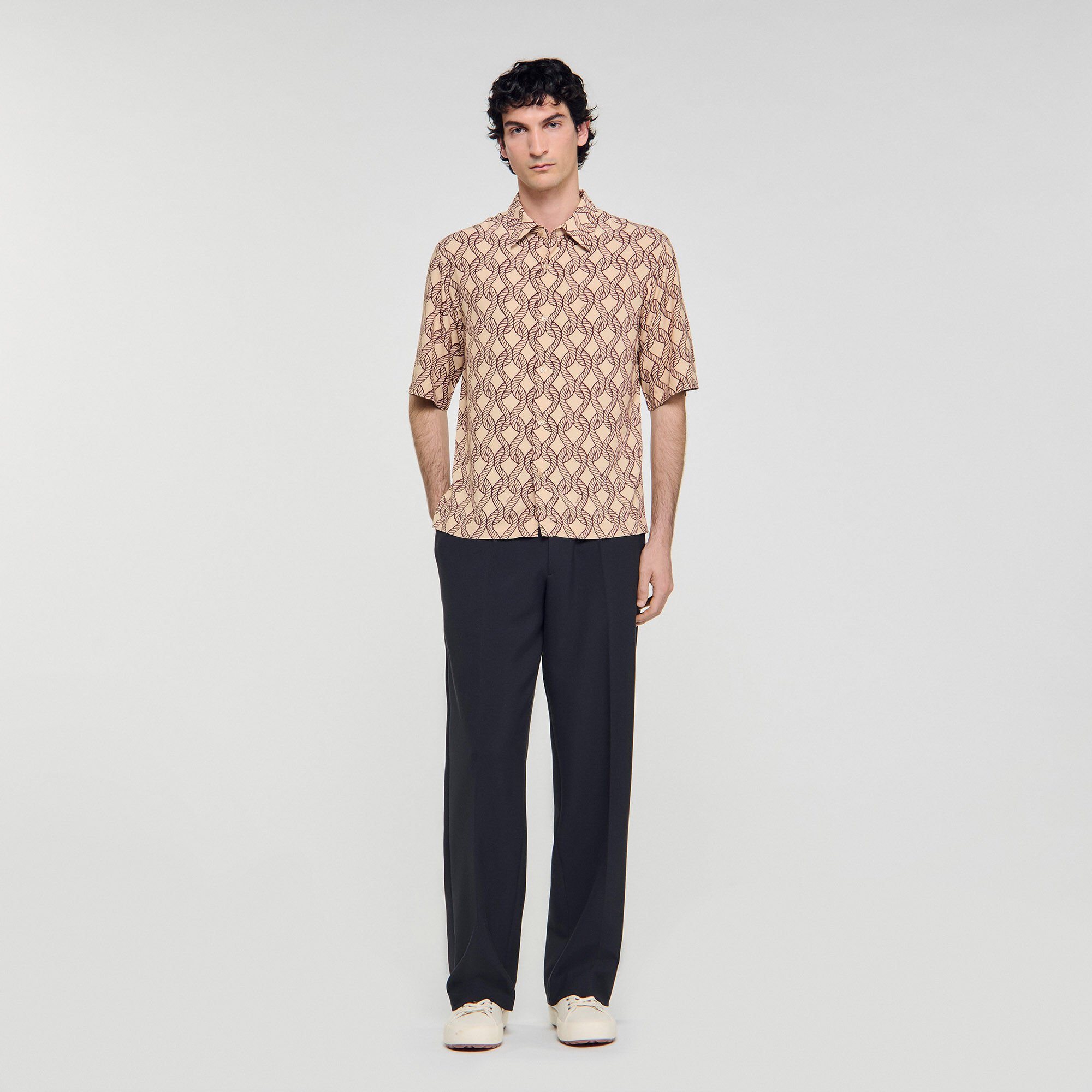 Camicia fluida con stampa a corde