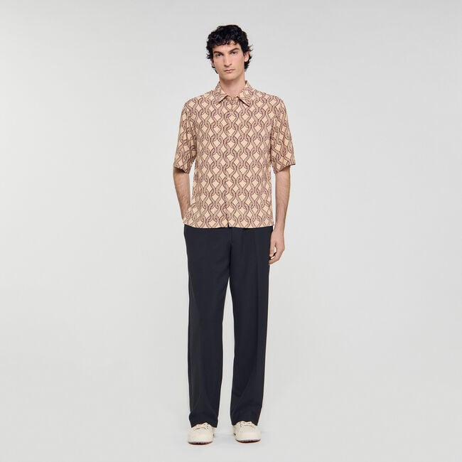 Camicia fluida con stampa a corde